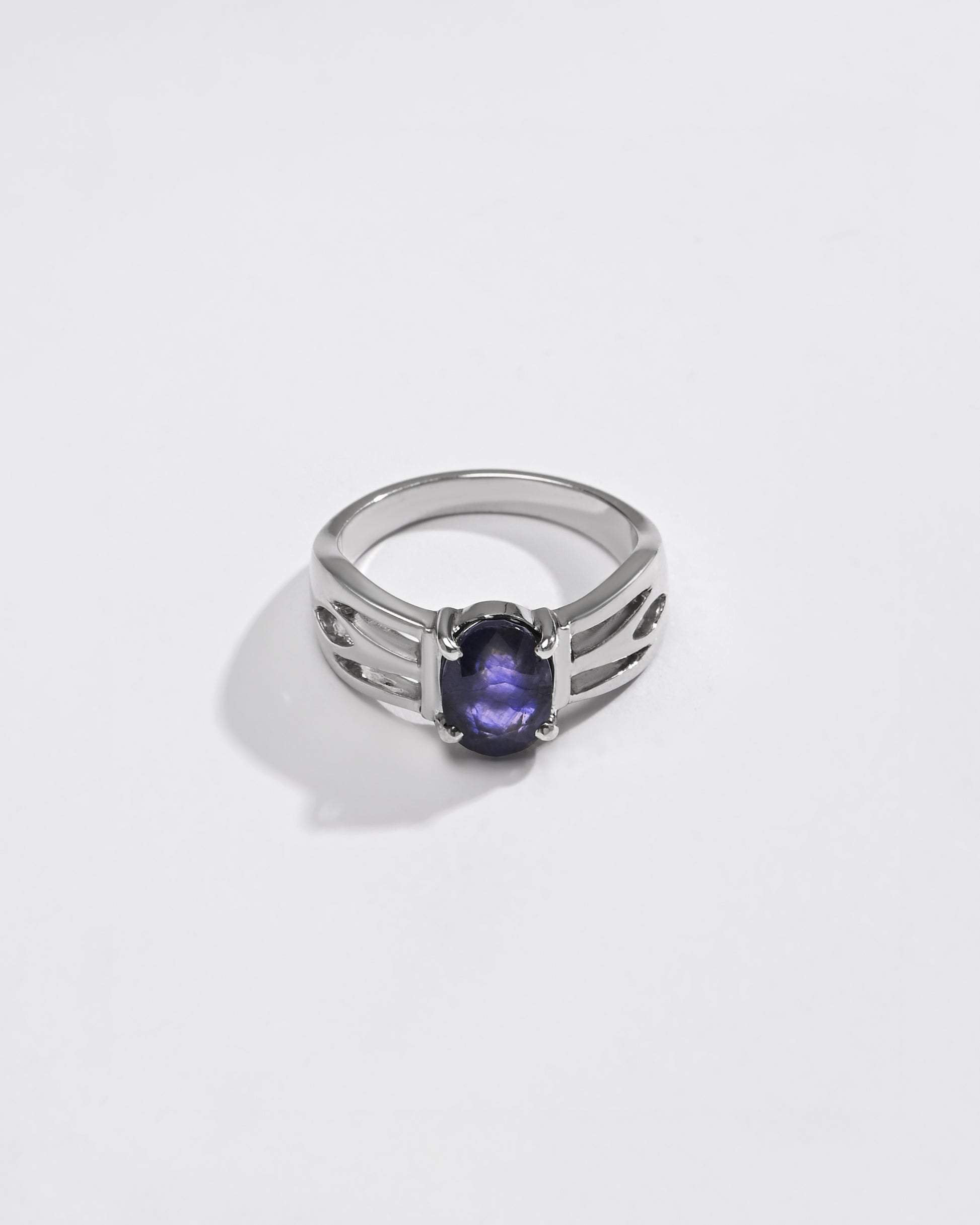 Smart Blue Sapphire (Neelam) Ring – 925 Silver - #1244N4 - Myra