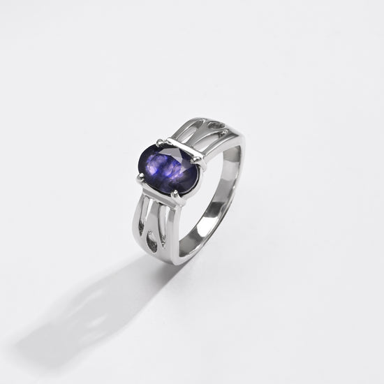 Smart Blue Sapphire (Neelam) Ring – 925 Silver - #1244N4 - Myra