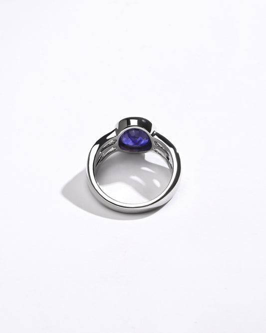 Smart Blue Sapphire (Neelam) Ring – 925 Silver - #1244B - Myra