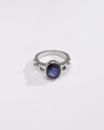 Comfort Fit Blue Sapphire (Neelam) Ring – 925 Silver - #1245B - Myra