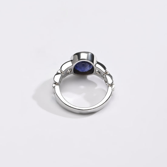 Comfort Fit Blue Sapphire (Neelam) Ring – 925 Silver - #1245B - Myra