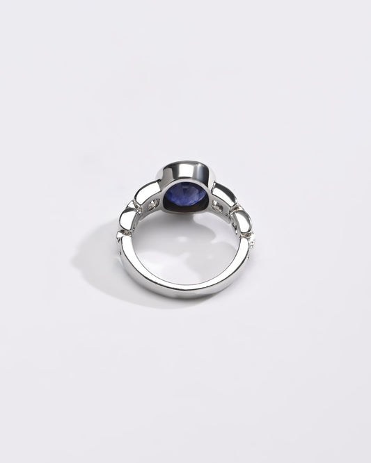 Comfort Fit Blue Sapphire (Neelam) Ring – 925 Silver - #1245B - Myra