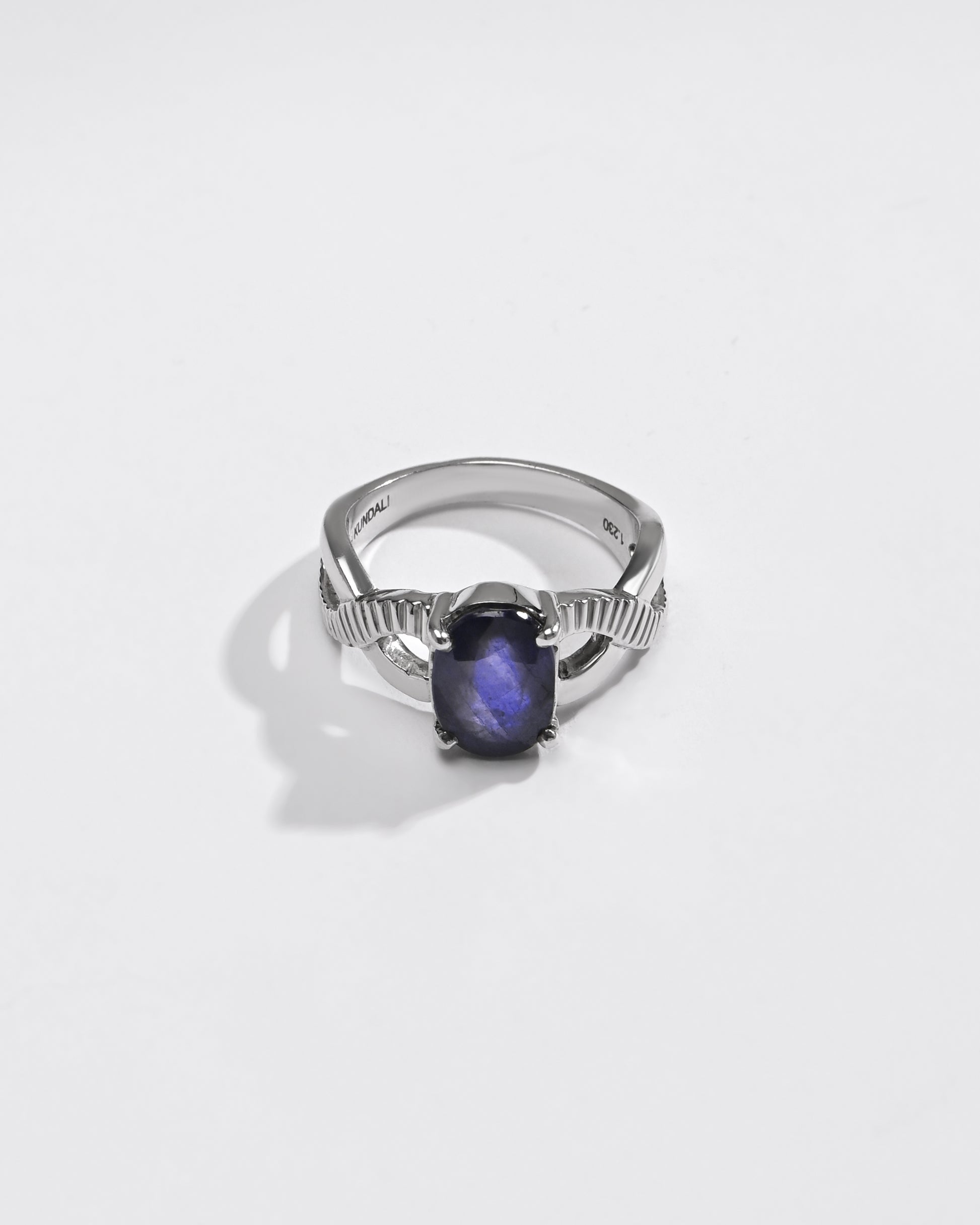 Elegant Blue Sapphire (Neelam) Ring – 925 Silver - 1104N4 - Myra