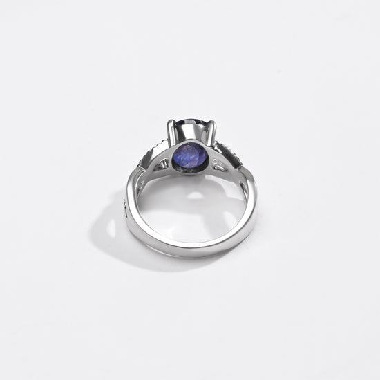Elegant Blue Sapphire (Neelam) Ring – 925 Silver - 1104N4 - Myra