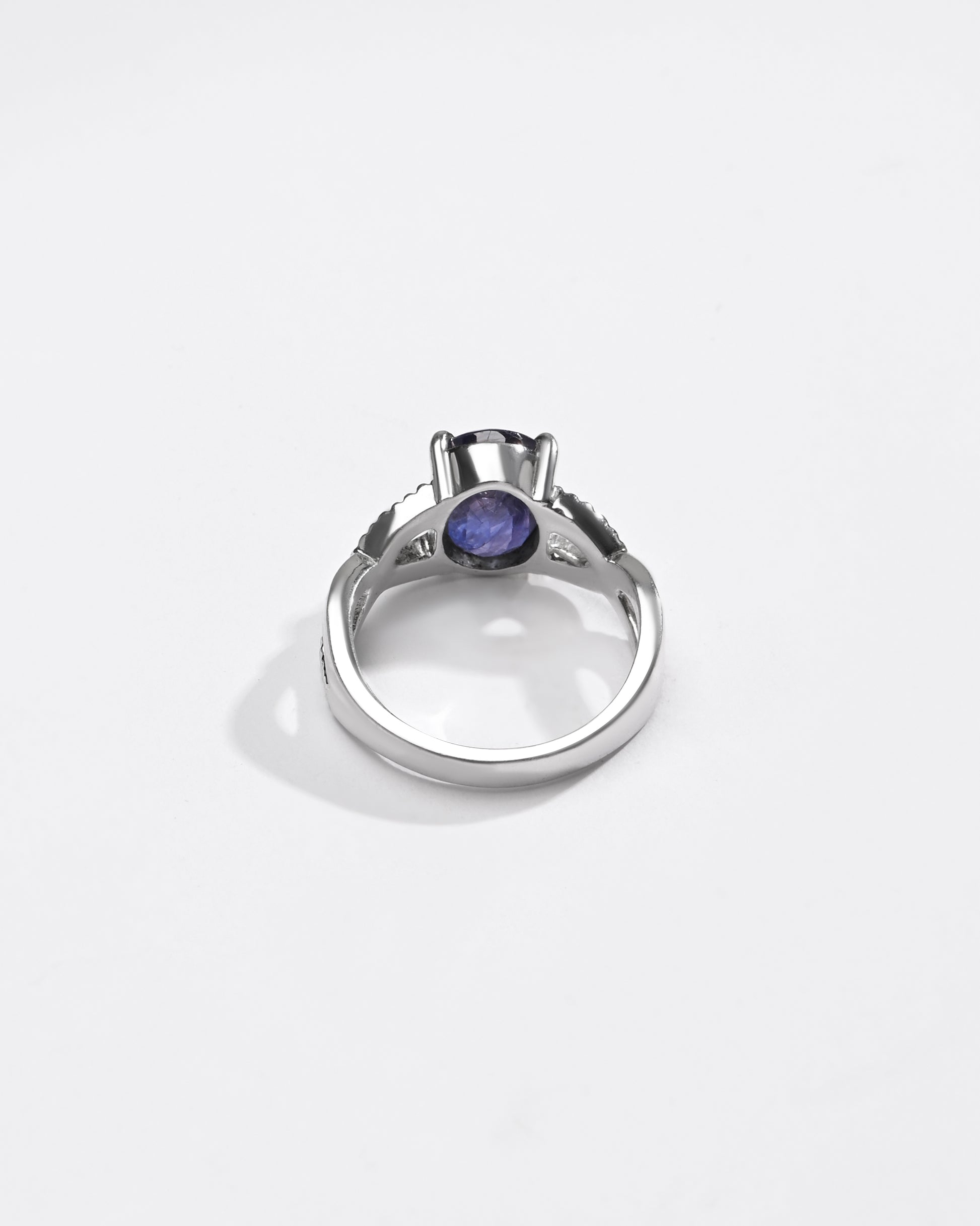 Elegant Blue Sapphire (Neelam) Ring – 925 Silver - 1104N4 - Myra