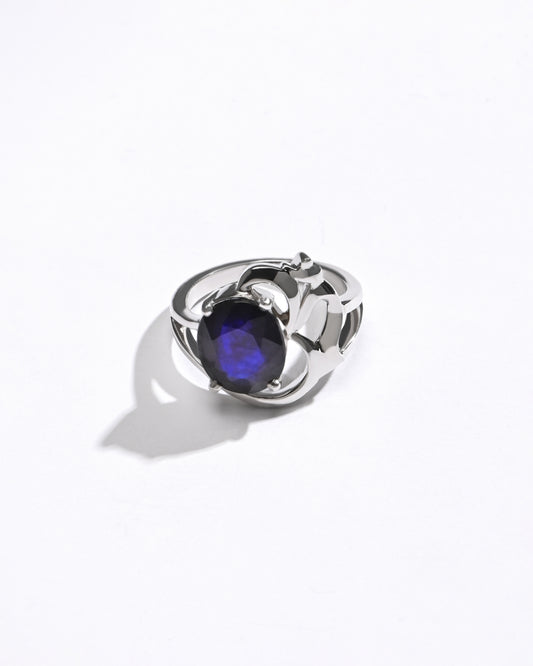 Trustworthy Blue Sapphire (Neelam) Ring – 925 Silver - #1284N4 - Myra