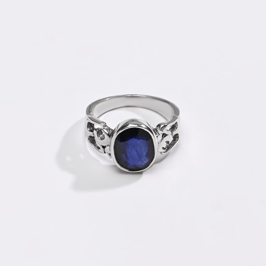 Purposeful Blue Sapphire (Neelam) Ring – 925 Silver - #1285B - Myra