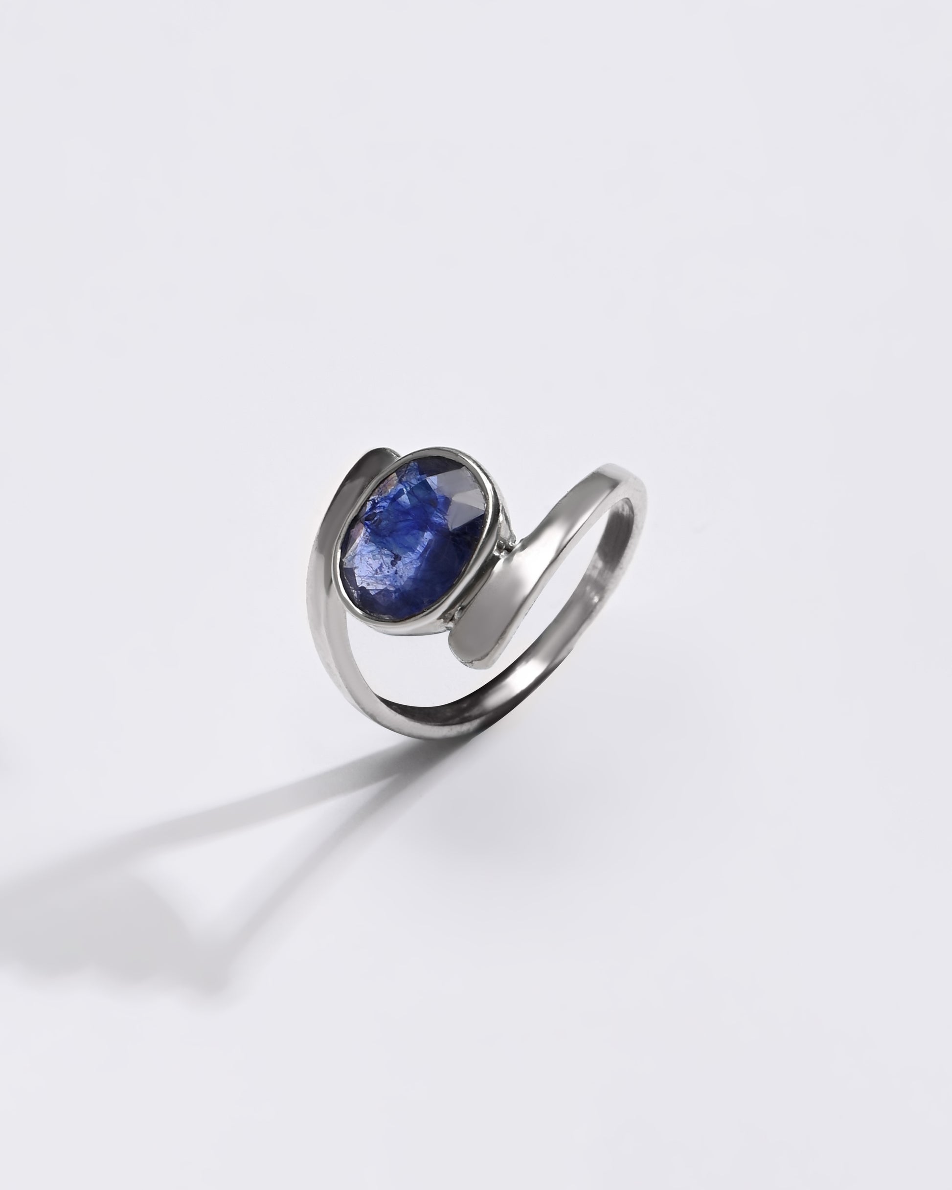 Blue Sapphire (Neelam) Ring – Pure 925 Silver - 1138B - Myra