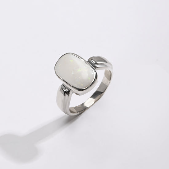 Opal (Doodhiya) Ring – 925 Silver Craftsmanship - #1101B F - Myra