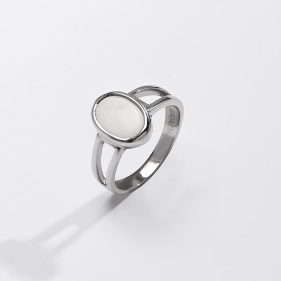 Natural Opal (Doodhiya) Ring – 925 Silver - #1150B F - Myra