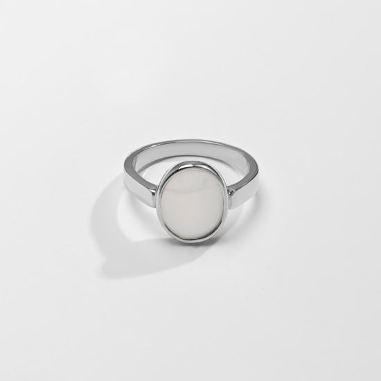 Daily Wear Opal (Doodhiya) Ring – 925 Silver - #1200B F - Myra