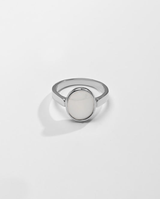 Daily Wear Opal (Doodhiya) Ring – 925 Silver - #1200B F - Myra
