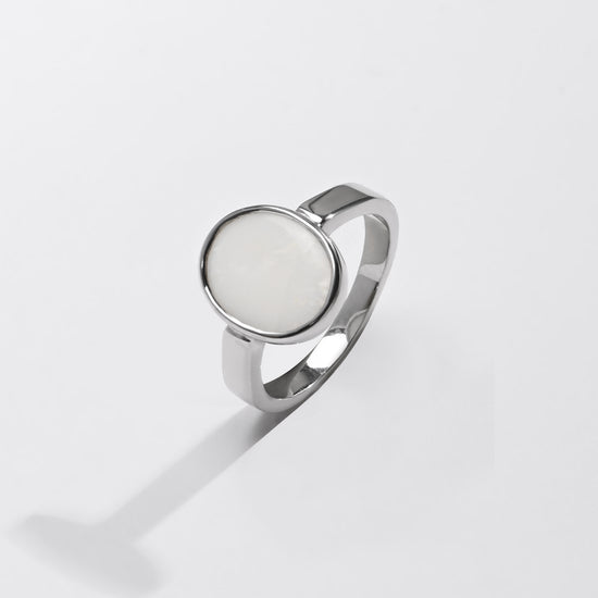 Daily Wear Opal (Doodhiya) Ring – 925 Silver - #1200B F - Myra