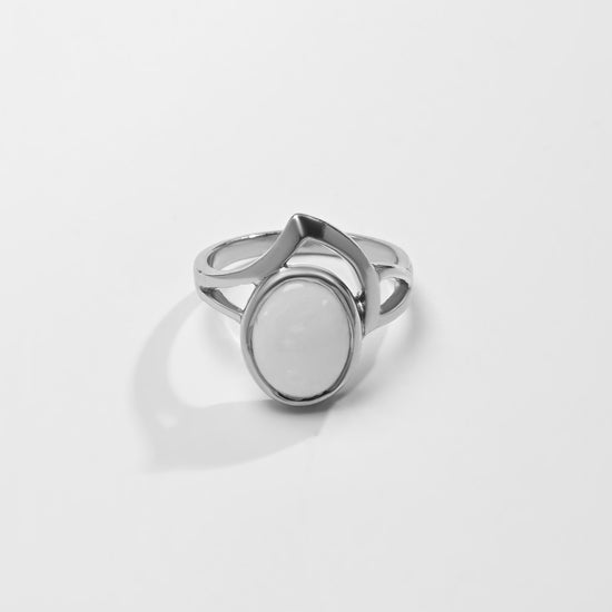 Classic Opal (Doodhiya) Ring – 925 Silver - #1192B F - Myra