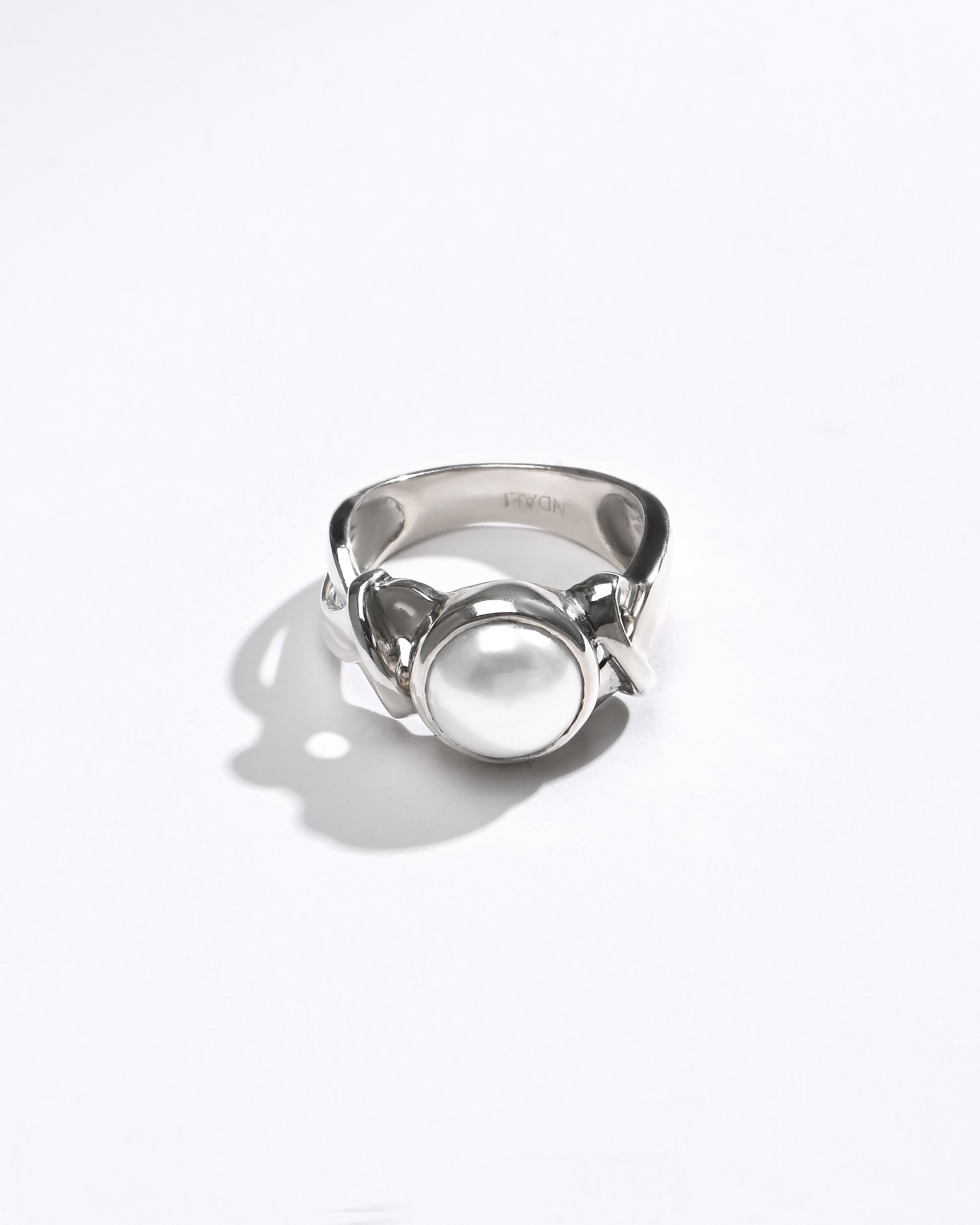 Deep-Gloss Pearl (Moti) Ring – 925 Silver - #1210 R - Myra