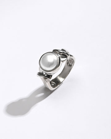Deep-Gloss Pearl (Moti) Ring – 925 Silver - #1210 R - Myra