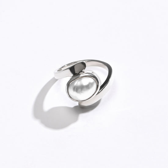 925 Silver Pearl (Moti) Ring - #1138 U - Myra