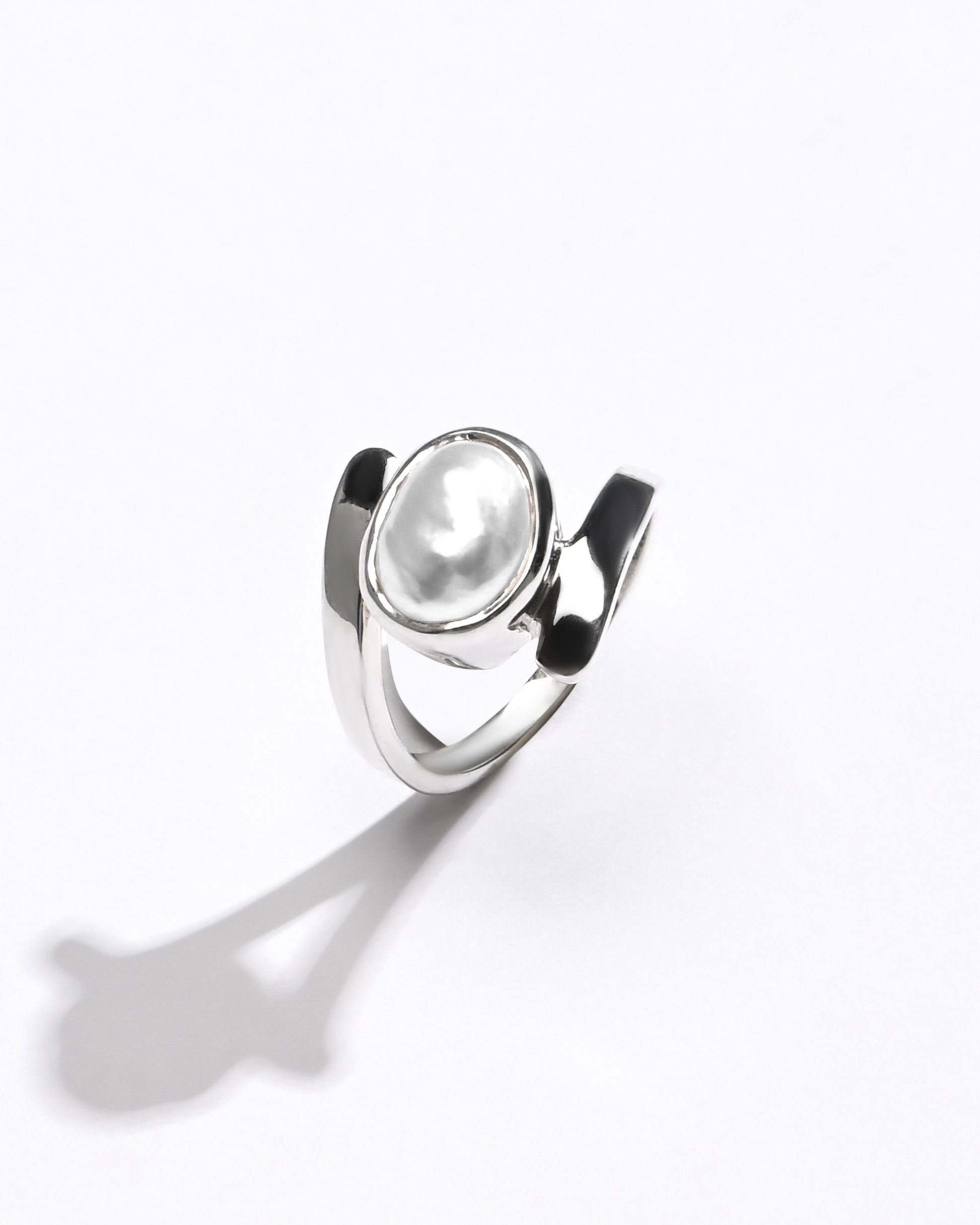 925 Silver Pearl (Moti) Ring - #1138 U - Myra