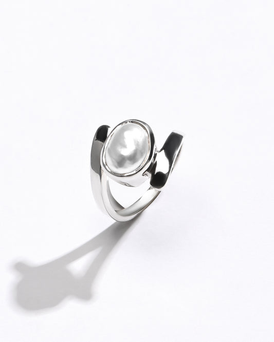 925 Silver Pearl (Moti) Ring - #1138 U - Myra