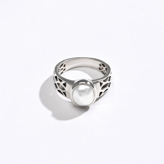 Elegant Pearl (Moti) Ring – 925 Silver - #1162 U - Myra