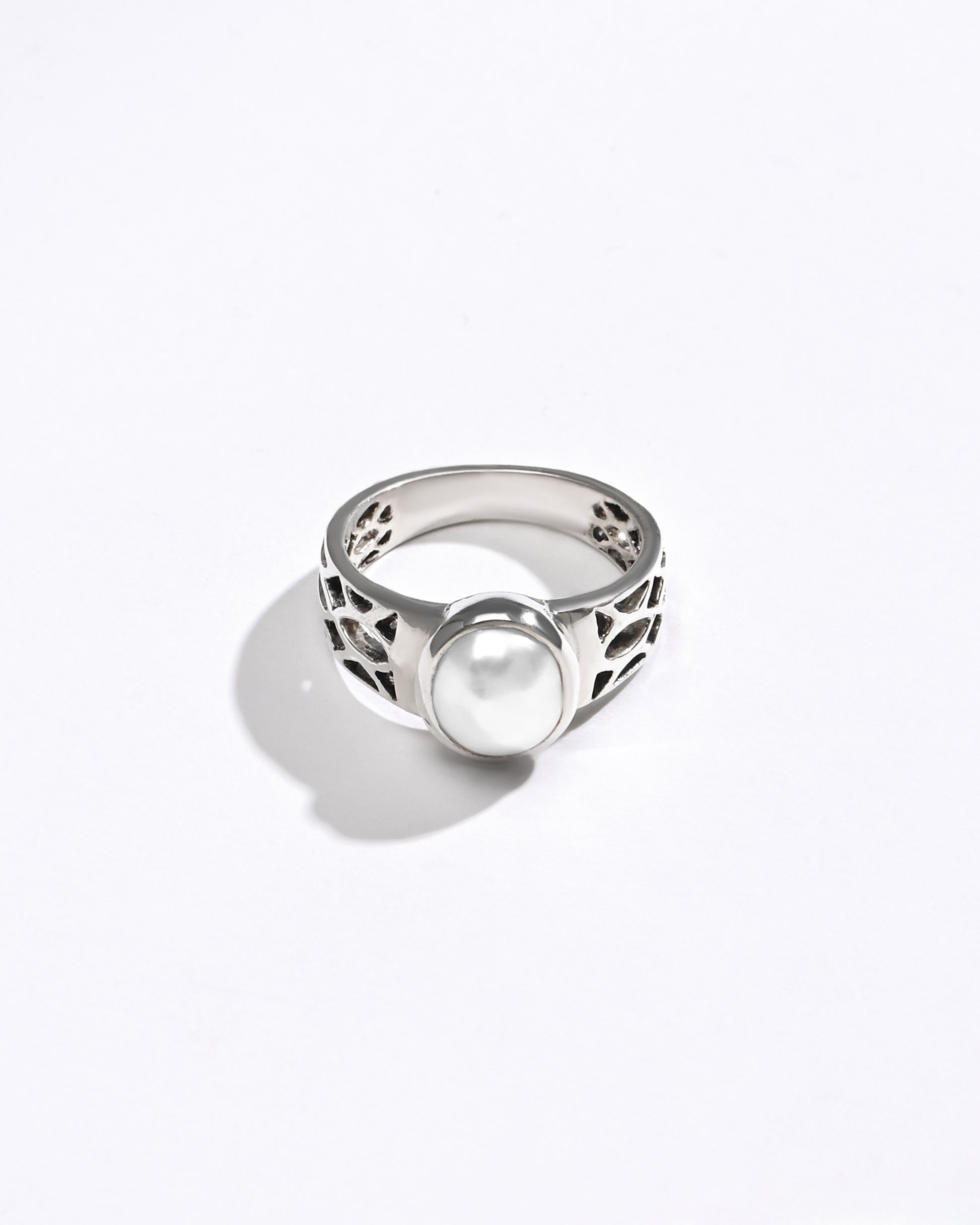 Elegant Pearl (Moti) Ring – 925 Silver - #1162 U - Myra