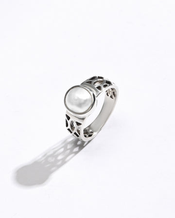 Elegant Pearl (Moti) Ring – 925 Silver - #1162 U - Myra