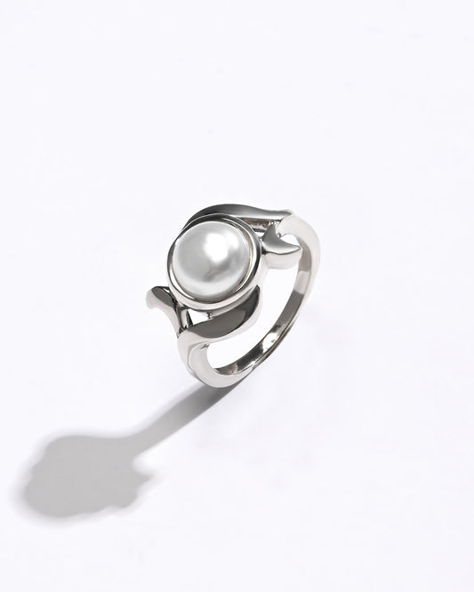 Balanced Pearl (Moti) Ring – 925 Silver - #1177 R - Myra