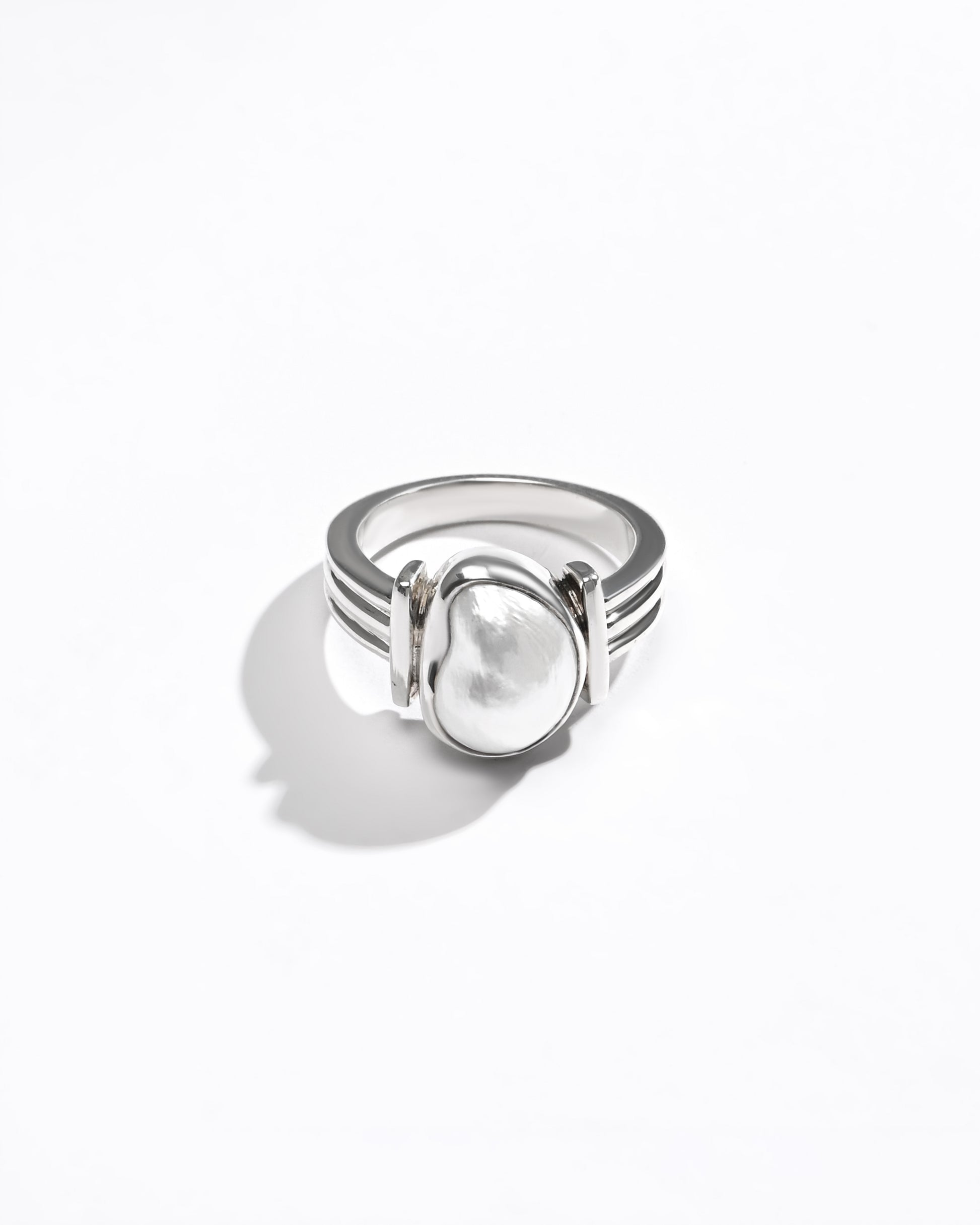 Classic Pearl (Moti) Ring – 925 Silver - #1134 U - Myra