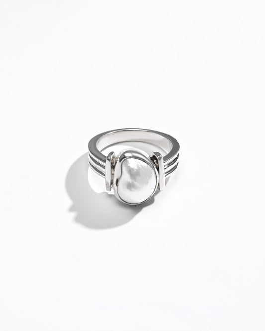 Classic Pearl (Moti) Ring – 925 Silver - #1134 U - Myra