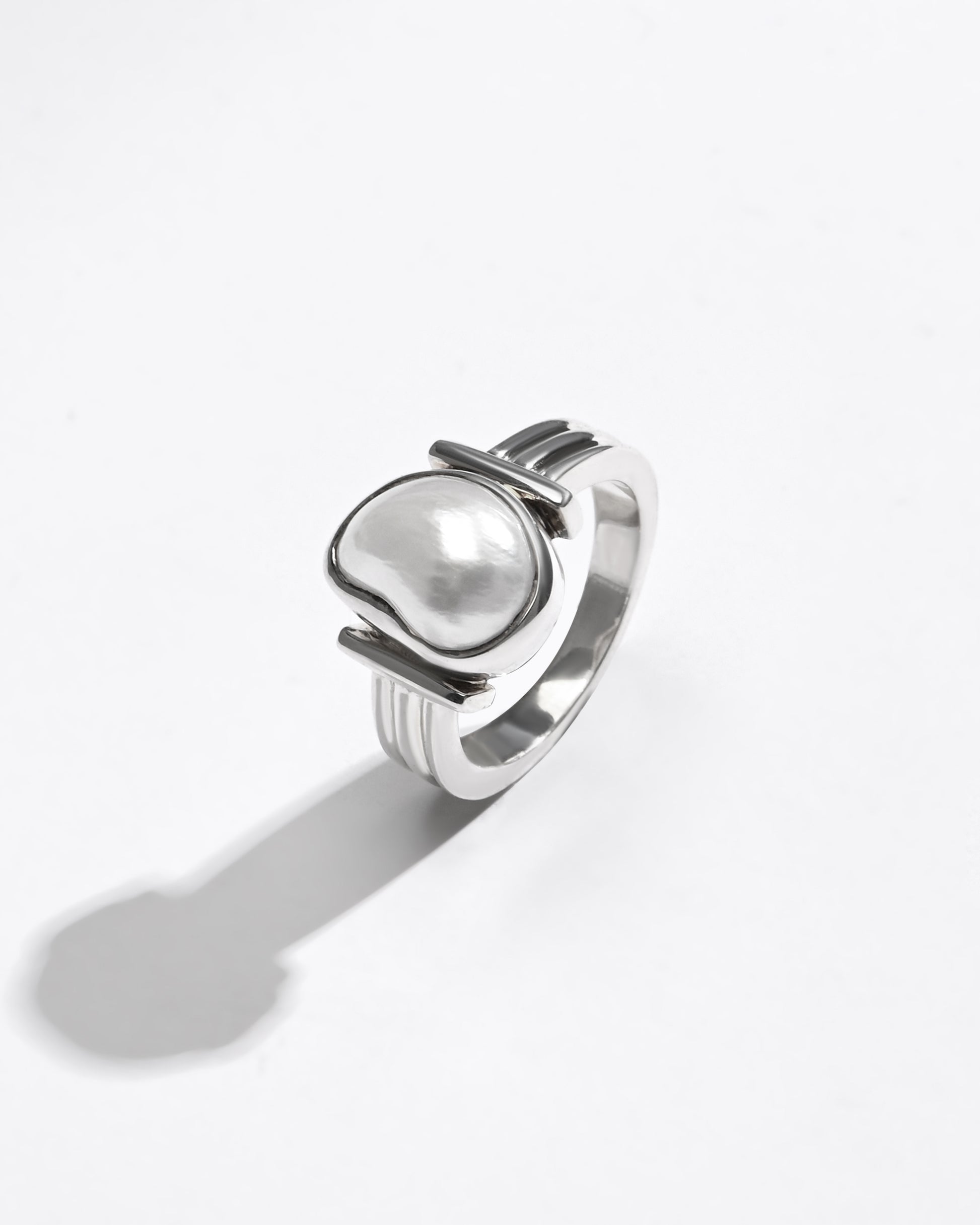 Classic Pearl (Moti) Ring – 925 Silver - #1134 U - Myra