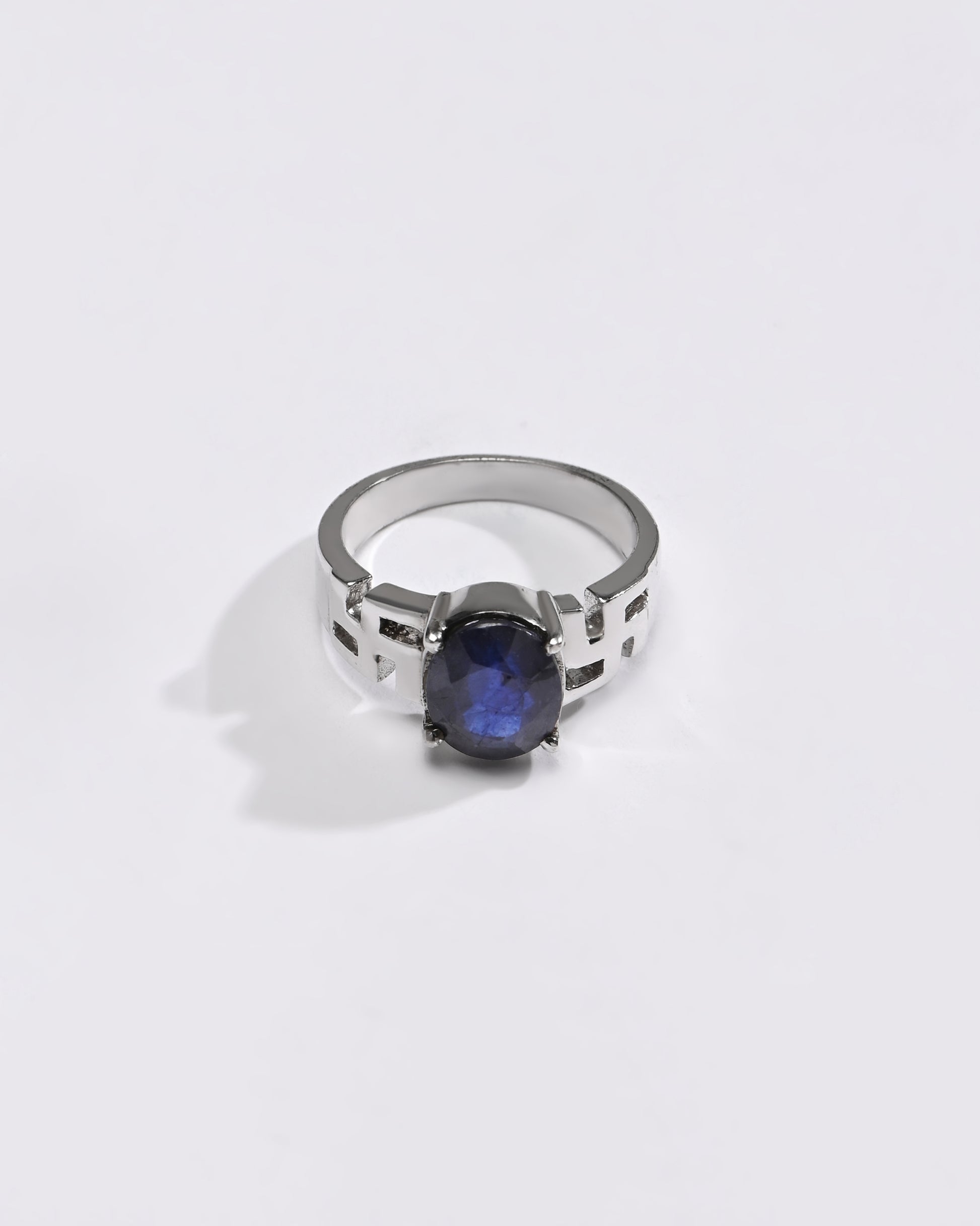 Focused Blue Sapphire (Neelam) Ring – 925 Silver - #1283N4 - Myra