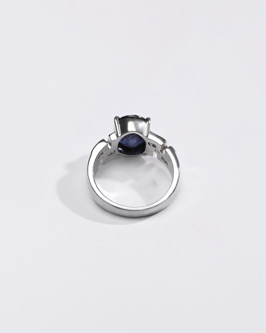 Focused Blue Sapphire (Neelam) Ring – 925 Silver - #1283N4 - Myra