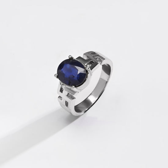 Focused Blue Sapphire (Neelam) Ring – 925 Silver - #1283N4 - Myra