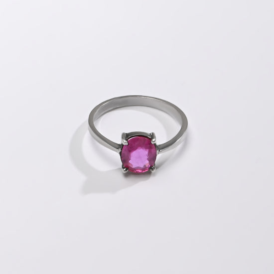 Bold Ruby (Manik) Ring – 925 Silver - #1218N4 - Myra