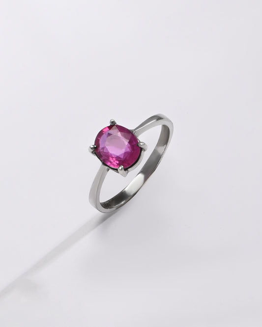 Bold Ruby (Manik) Ring – 925 Silver - #1216N4
