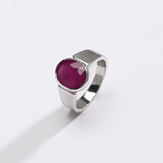 Statement Ruby (Manik) Ring – 925 Silver - #1224B - Myra