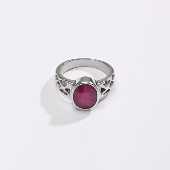 Rich Hue Ruby (Manik) Ring – 925 Silver - #1219B - Myra