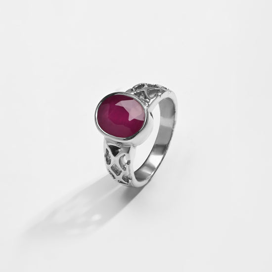 Rich Hue Ruby (Manik) Ring – 925 Silver - #1219B - Myra