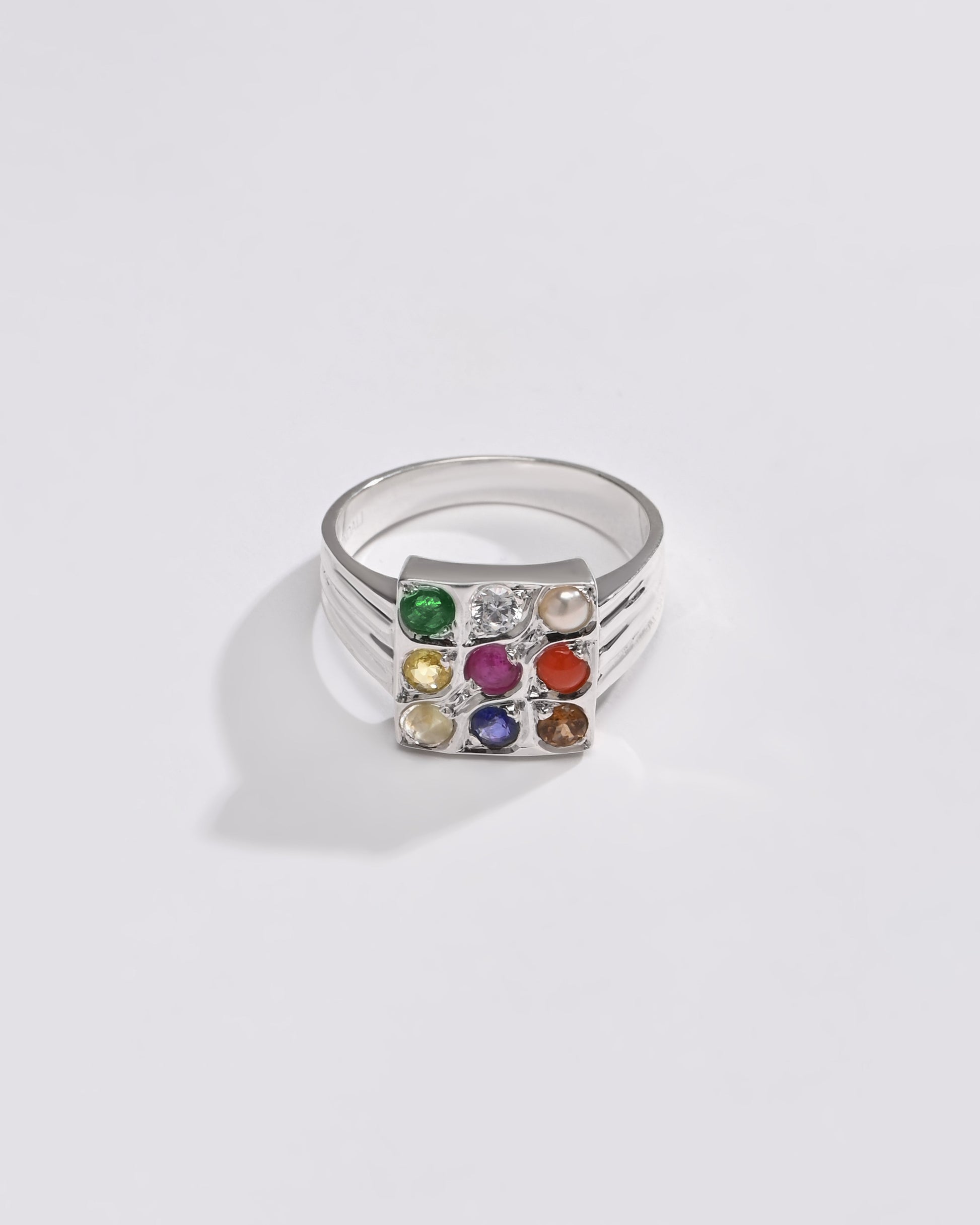 Essential Navratna (Navgrah) Ring – 925 Silver - 1228 - Myra