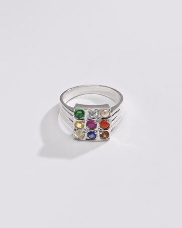 Essential Navratna (Navgrah) Ring – 925 Silver - 1228 - Myra