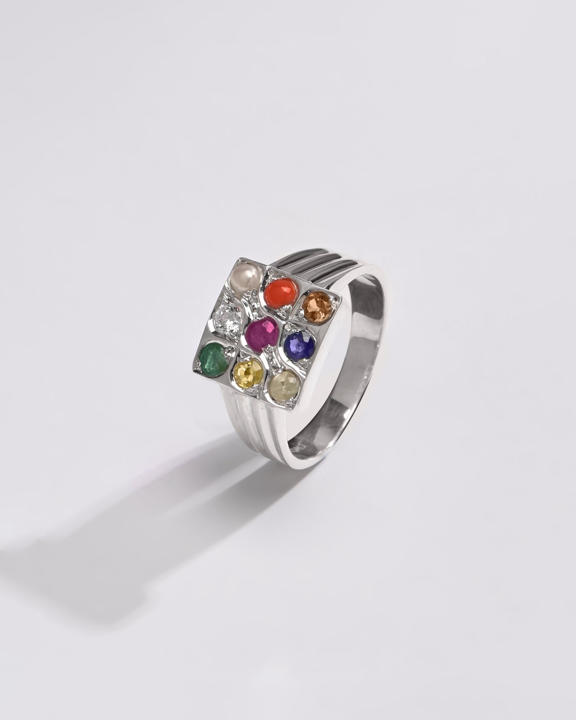 Essential Navratna (Navgrah) Ring – 925 Silver - 1228 - Myra