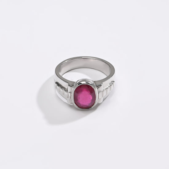 Deep Red Ruby (Manik) Ring – 925 Silver - #1236B - Myra