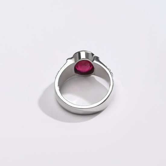 Deep Red Ruby (Manik) Ring – 925 Silver - #1236B - Myra