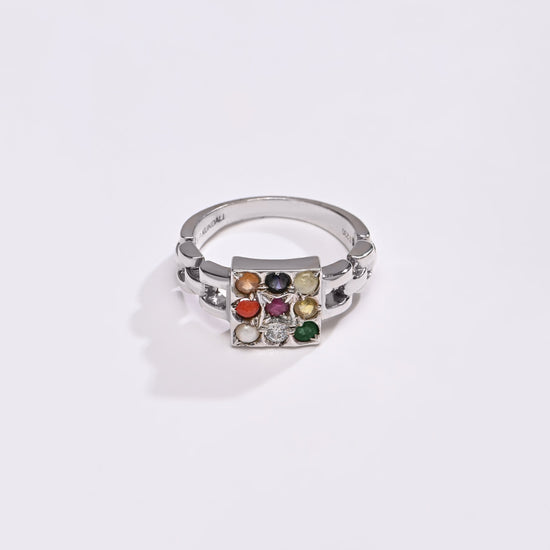 Luxe Navratna (Navgrah) Ring – 925 Silver - 1245 - Myra