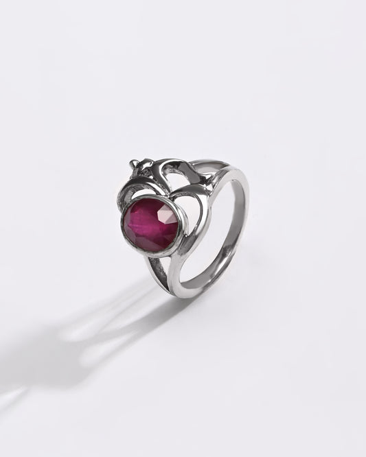 Pure Energy Ruby (Manik) Ring – 925 Silver - #1284B