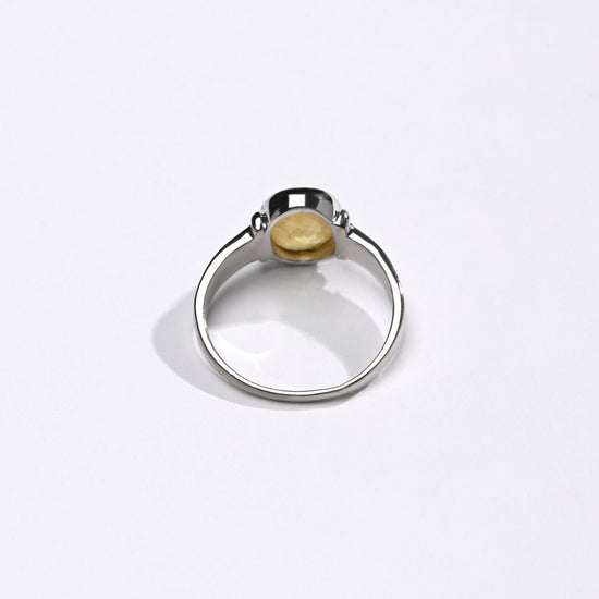 Classic Yellow Sapphire (Pukhraj) Ring – 925 Silver - #1134B - Myra