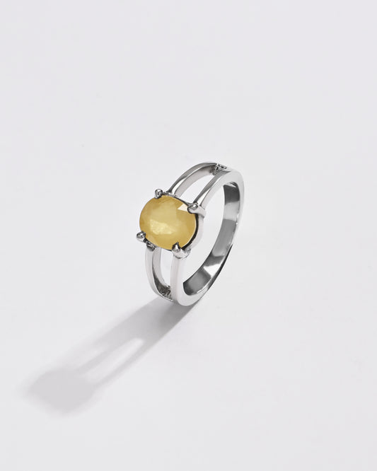 Daily Wear Yellow Sapphire (Pukhraj) Ring – 925 Silver - #1150N4
