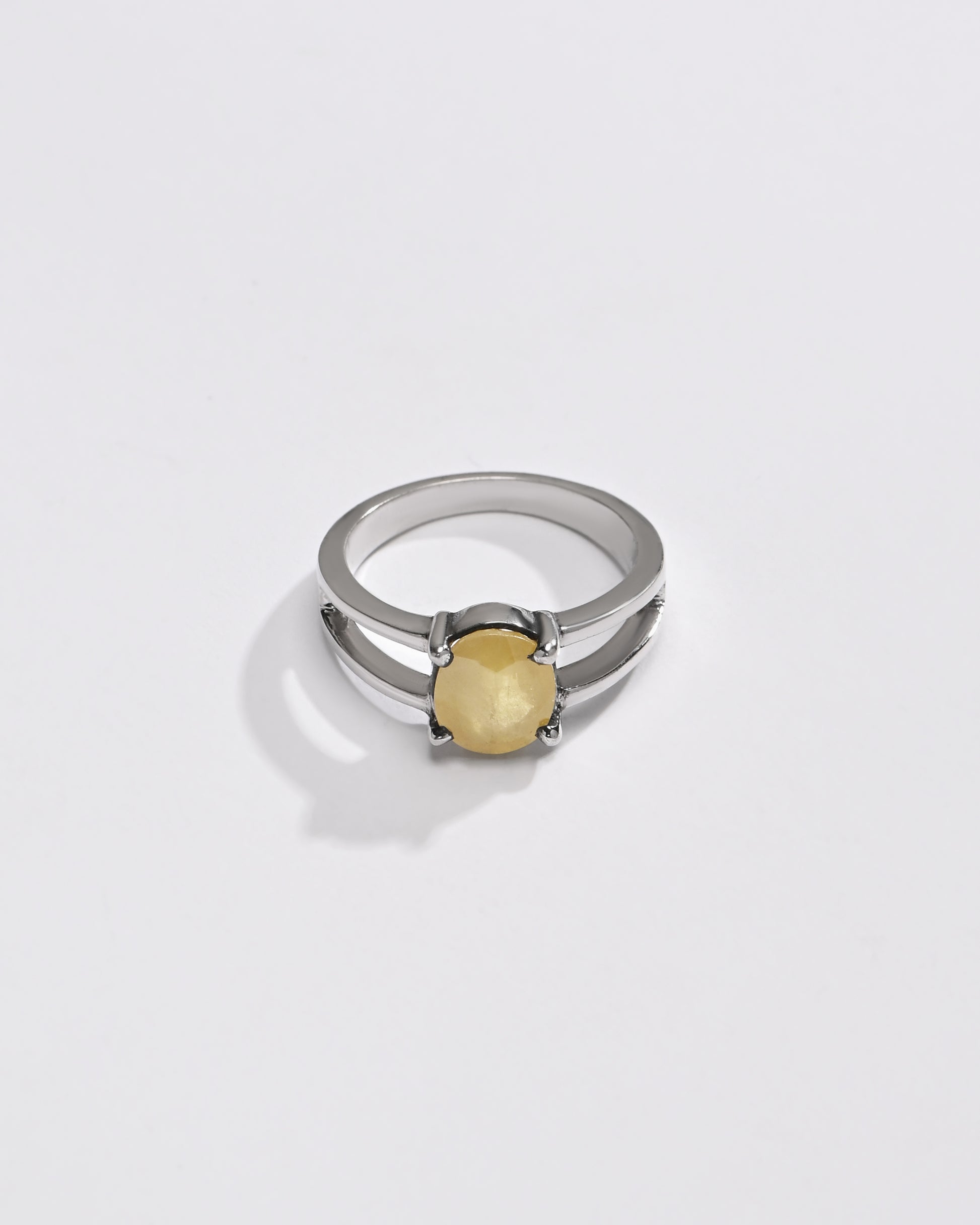Daily Wear Yellow Sapphire (Pukhraj) Ring – 925 Silver - #1150N4 Ov - Myra