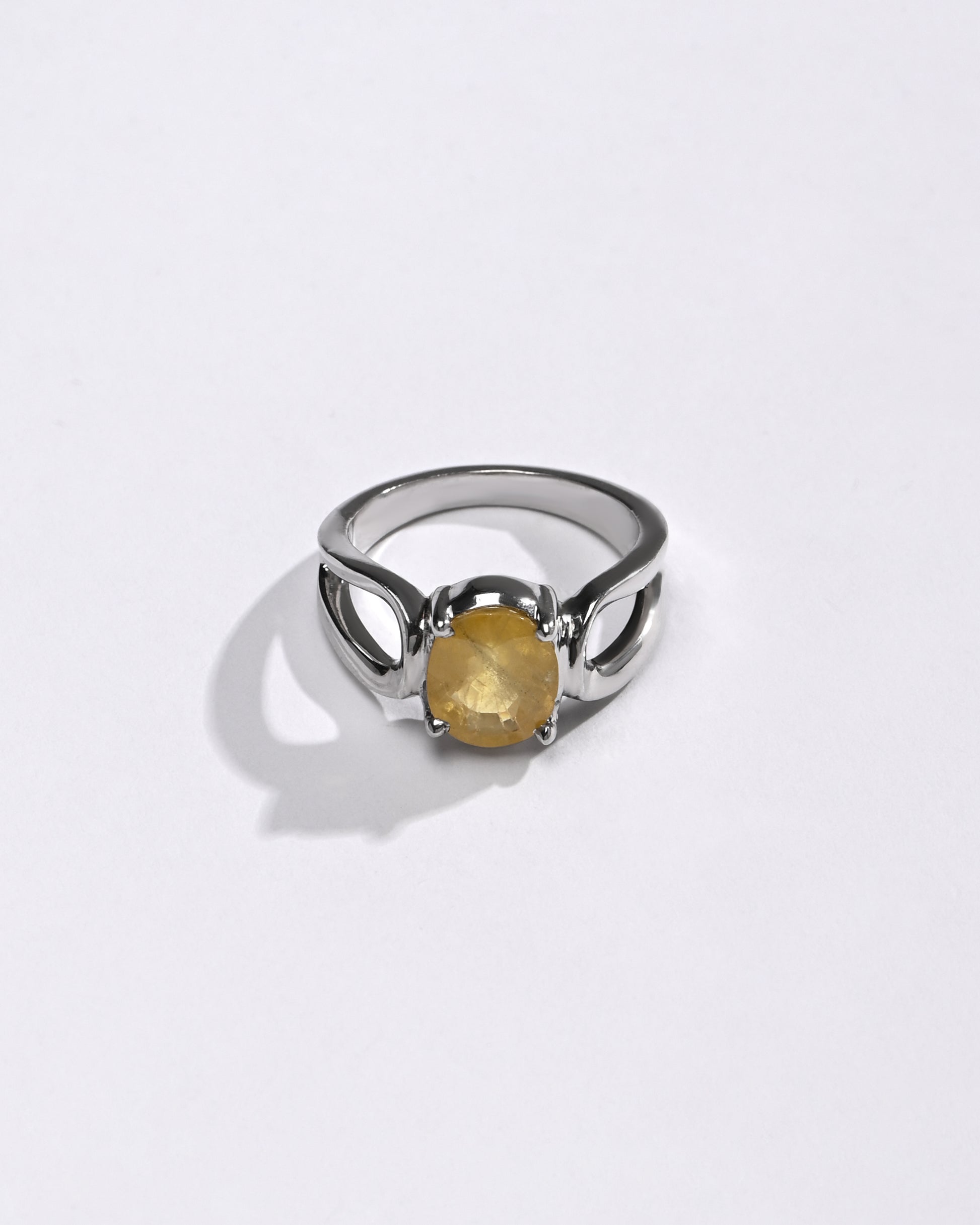 Yellow Sapphire (Pukhraj) Gemstone Ring – 925 Silver - #1217N4 - Myra