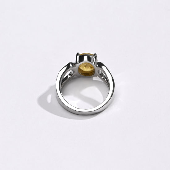 Yellow Sapphire (Pukhraj) Gemstone Ring – 925 Silver - #1217N4 - Myra